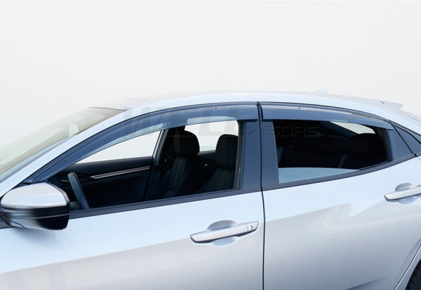 WELL VISOR FOR HONDA CIVIC 5 DOOR HATCHBACK 2017+ WITH BLACK TRIM