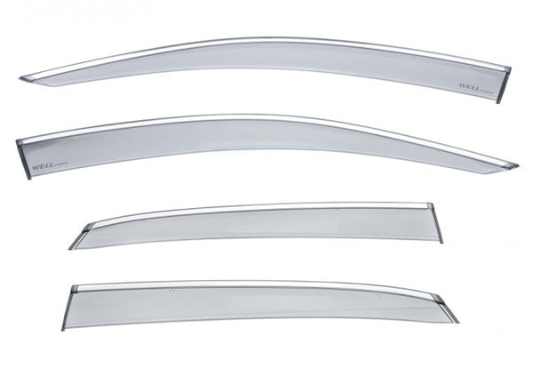 WELL VISOR FOR HONDA CIVIC 5 DOOR HATCHBACK 2017+ WITH CHROME TRIM