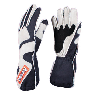 RaceQuip SFI-5 Gray/Black Large Outseam w/ Closure Glove