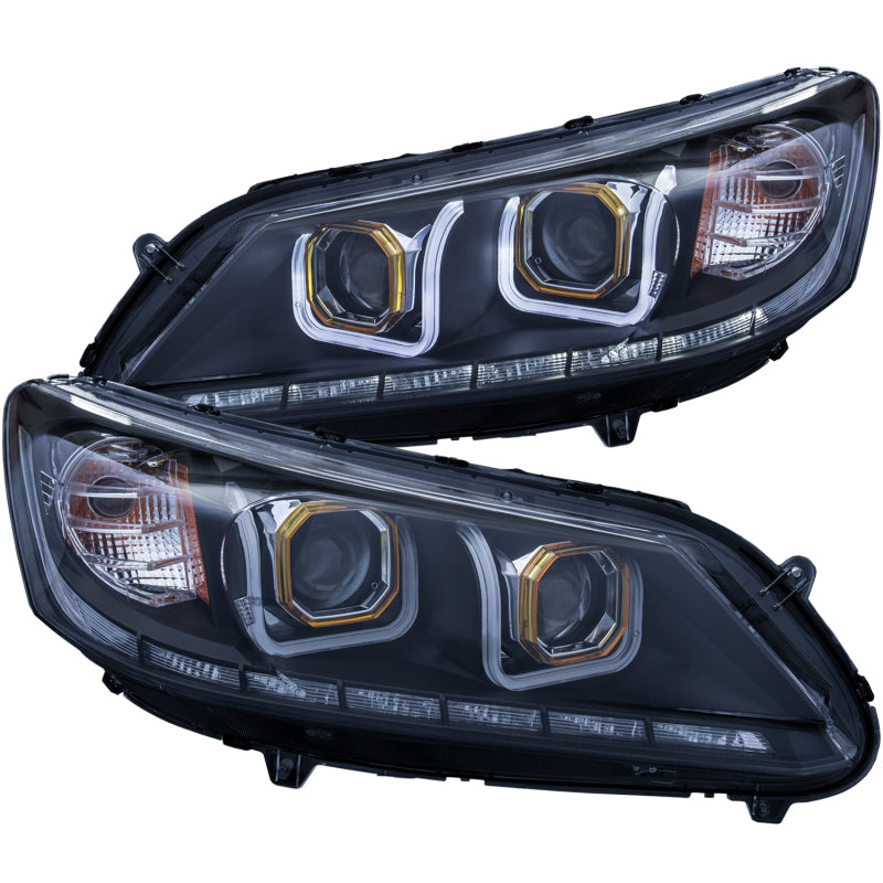 ANZO 2013-2015 Honda Accord (4dr ONLY) Projector Headlights w/ U