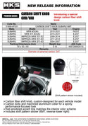 HKS 15-21 Subaru WRX STI 6MT Carbon Shift Knob