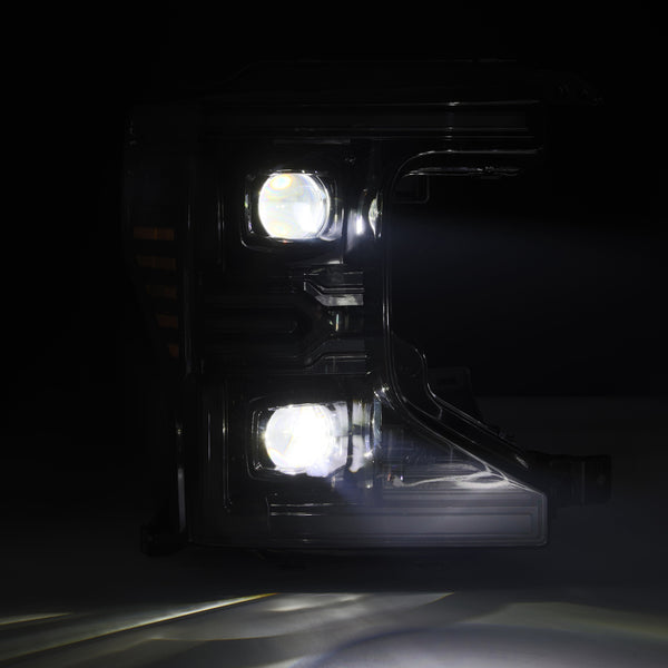 AlphaRex 20-22 Ford F-250/350/450 SD LUXX-Series LED Proj Headlights Alpha-Bk w/Acv Light SS & SBDRL