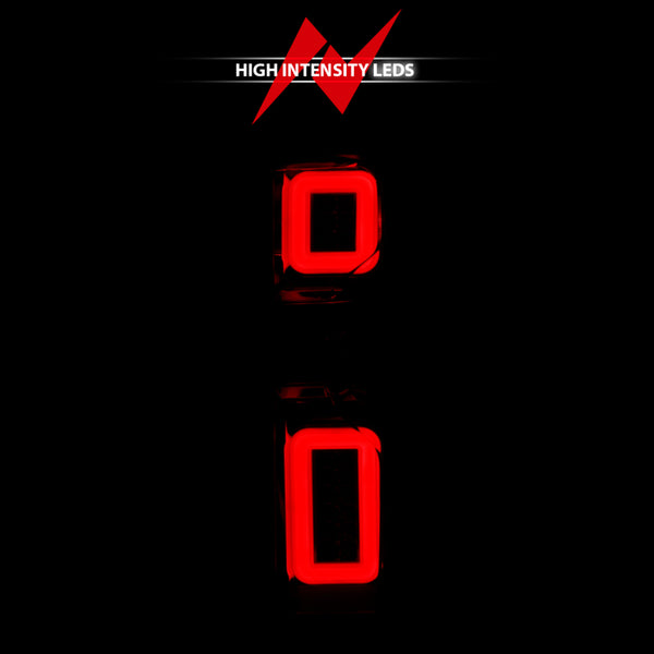 ANZO 19-21 Chevy Silverado Full LED Taillights Chrome Housing Red/Clear Lens G2 (w/C light Bars)