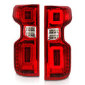 ANZO 19-21 Chevy Silverado Full LED Taillights Chrome Housing Red/Clear Lens G2 (w/C light Bars)