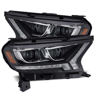 AlphaRex 2019+ Ford Ranger PRO-Series Proj Headlights Plank Style Black w/Seq Signal/DRL