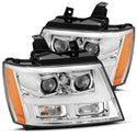 AlphaRex 07-14 Chevy Tahoe PRO-Series Projector Headlights Plank Style Chrome w/Activation Light