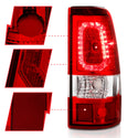 ANZO 1999-2002 Chevy Silverado 1500 LED Taillights Plank Style Chrome With Red/Clear Lens