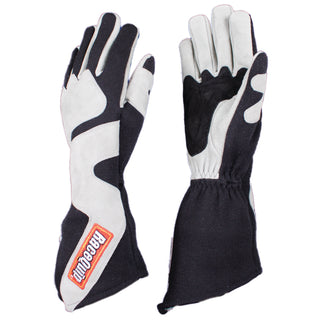 RaceQuip SFI-5 Gray/Black Small Long Angle Cut Glove