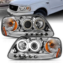 ANZO 1997.5-2003 Ford F-150 Projector Headlights w/ Halo Chrome 1pc