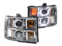 ANZO 2007-2013 Gmc Sierra 1500 Projector Headlights w/ U-Bar Chrome