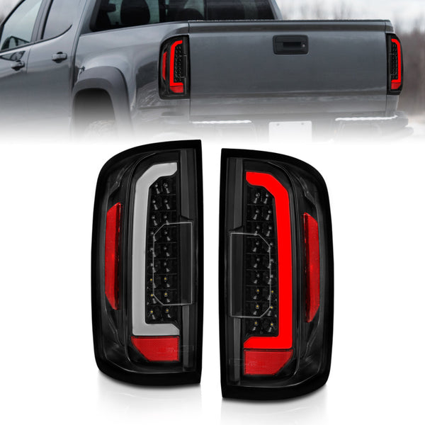 ANZO 15-21 GMC Canyon LED Taillights w/ Light Bar Black Housing Clear Lens