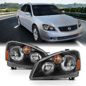 ANZO 2005-2006 Nissan Altima Crystal Headlight 4Door Sedan Black Amber (OE)