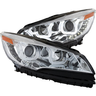 ANZO 2013-2015 Ford Escape Projector Headlights w/ U-Bar Chrome