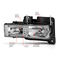 ANZO 1999-2000 Cadillac Escalade Crystal Headlights