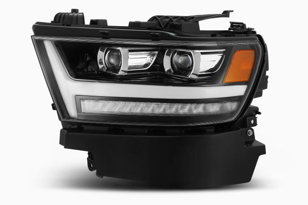 AlphaRex 19-20 Ram 1500HD PRO-Series Proj Headlights Plnk Style Jet Blk w/Activ Light/Seq Signal/DRL