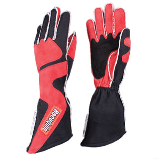 RaceQuip SFI-5 Red/Black Small Outseam Angle Cut Glove