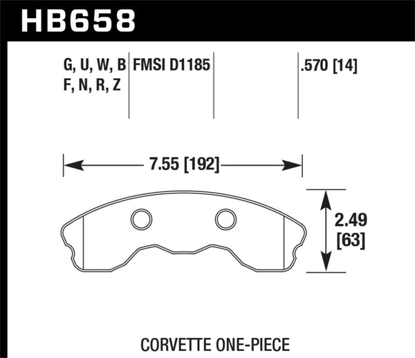 Hawk 06-10 Chevy Corvette (Improved Pad Design) Front HP+ Street Brake Pads