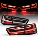 ANZO 2012-2015 Audi A6 LED Taillight Black Housing Clear Lens 4 pcs (Sequential Signal)