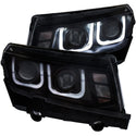 ANZO 2014-2015 Chevrolet Camaro Projector Headlights w/ U-Bar Black