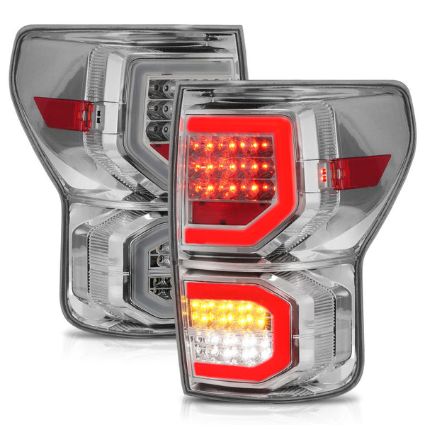 ANZO 2007-2013 Toyota Tundra LED Taillights Chrome Housing Clear Lens Pair