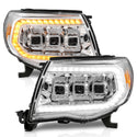 ANZO 05-11 Toyota Tacoma LED Projector Headlights w/Light Bar Swtchbk Seq. Chrome w/Initiation Light