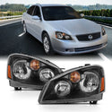 ANZO 2005-2006 Nissan Altima Crystal Headlight 4Door Sedan Black Amber (OE)