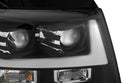 AlphaRex 07-14 Chevy Tahoe PRO-Series Projector Headlights Plank Style Matte Blk w/Activation Light