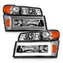 ANZO 04-12 GM Colorado/Canyon/I-Series Crystal Headlights - w/ Light Bar Chrome Housing 4pcs