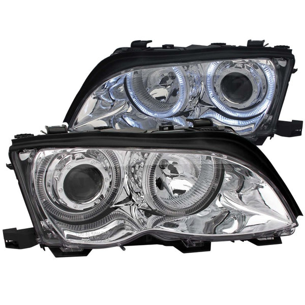 ANZO 2002-2005 BMW 3 Series E46 Projector Headlights w/ Halo Chrome