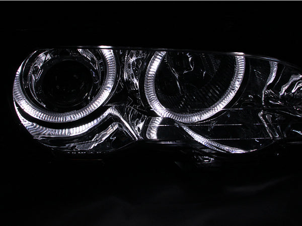 ANZO 2000-2003 BMW 3 Series E46 Projector Headlights w/ Halo Chrome