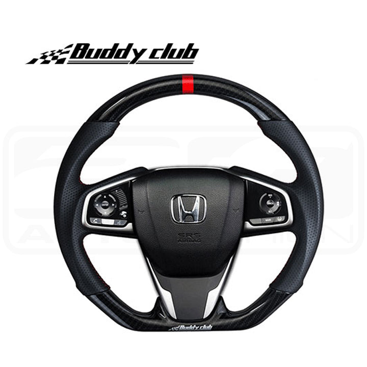 Buddy Club Racing Spec Steering Wheel Carbon 2016+ Honda Civic  FC/FK 2 / 4 / 5 / TYPE R (1.5L/2.0L)