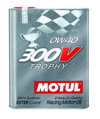 Motul Synthetic Ester Racing Oils 300V TROPHY 0w40 - 2L (2.1qt)