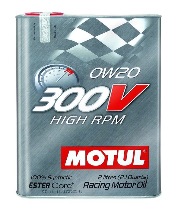 Motul Synthetic Ester Racing Oils 300V HIGH RPM 0w20 - 2L (2.1qt)