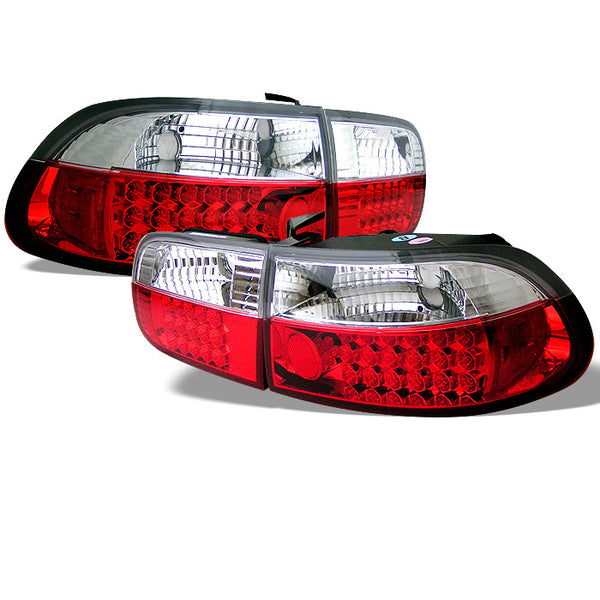 SPYDER AUTO Honda Civic 92-95 2/4DR LED Tail Lights - Red Clear