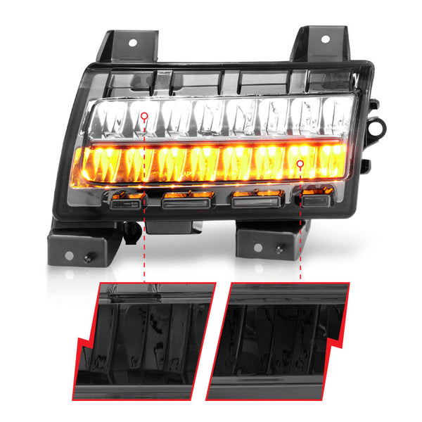 ANZO 2018-2021 Jeep Wrangler LED Side Markers Chrome Housing Smoke Lens w/ Seq. Signal Sport Bulb