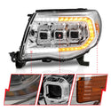 ANZO 05-11 Toyota Tacoma LED Projector Headlights w/Light Bar Swtchbk Seq. Chrome w/Initiation Light