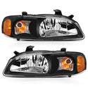 ANZO 2000-2002 Nissan Sentra Crystal Headlight Black Amber Reflector