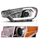 ANZO 2014-2016 Kia Forte Projector Headlights w/ Light Bar Chrome Housing w/ DRL