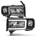 ANZO 94-02 Dodge RAM Crystal Headlight - w/ Light Bar Black Housing