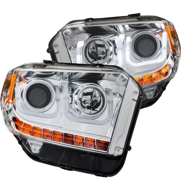 ANZO 2014-2016 Toyota Tundra Projector Headlights w/ U-Bar Chrome
