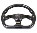 NRG Carbon Fiber Steering Wheel (320mm) Flat Bottom w/Shiny Black Carbon