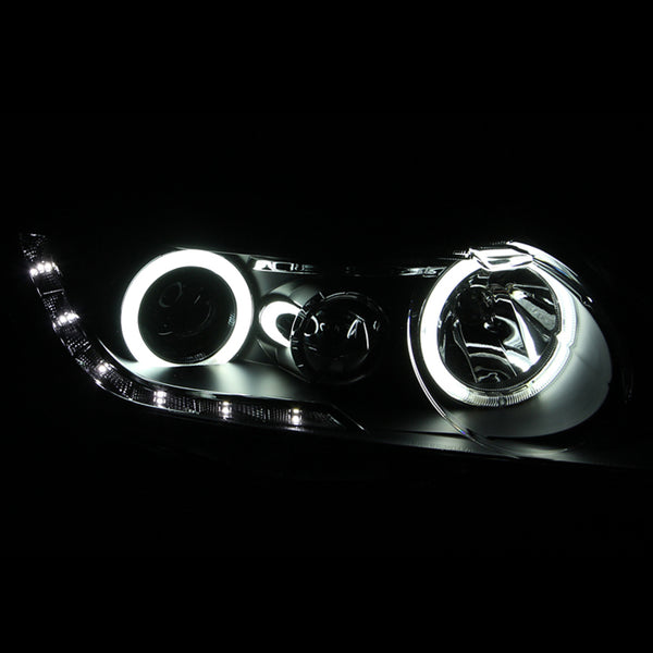 ANZO 2006-2011 Honda Civic Projector Headlights w/ Halo Black (CCFL)