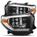 AlphaRex 14-19 Toyota Tundra NOVA LED Proj Headlights Plank Style Gloss Black w/Activ Light/DRL