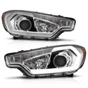 ANZO 2014-2016 Kia Forte Projector Headlights w/ Light Bar Chrome Housing w/ DRL