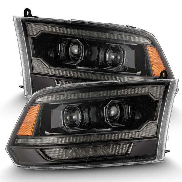 AlphaRex 09-18 Ram 2500 LUXX LED Proj Headlight Plank Style Alpha Blk w/Activ Light/Seq Signal/DRL