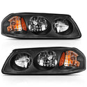 ANZO 2000-2005 Chevy Impala Crystal Headlight Black Amber