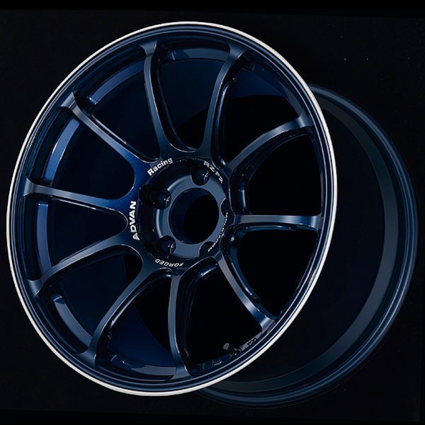 Advan Racing RZ-F2 18x9.5 +45 5-120 Racing Titanium Blue & Ring Wheel