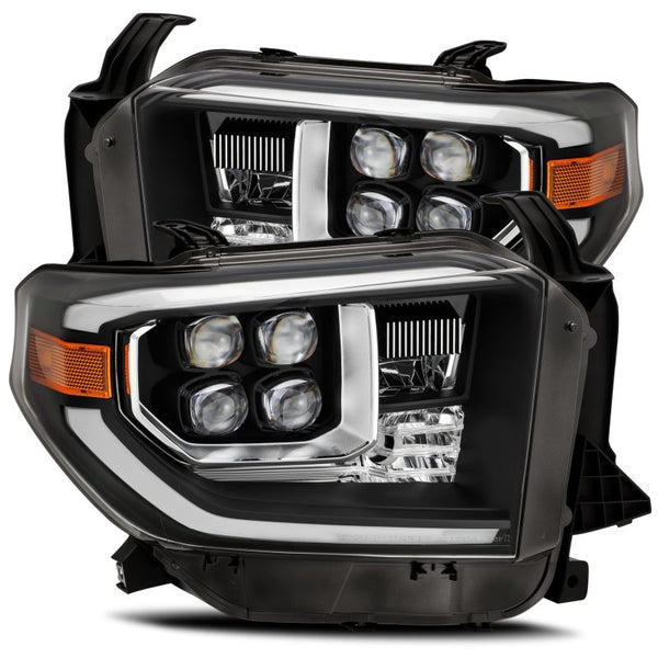 AlphaRex 14-20 Toyota Tundra NOVA LED Proje Headlights Plank Style Black w/Activation Light