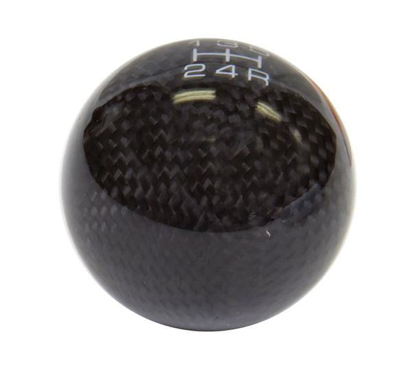 NRG Universal Ball Style Shift Knob (No Logo) - Black Carbon Fiber (5 Speed Pattern)