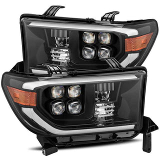 AlphaRex 08-13 Toyota Sequoia NOVA LED Proj Headlights Plank Style Alpha Black w/Activation Light